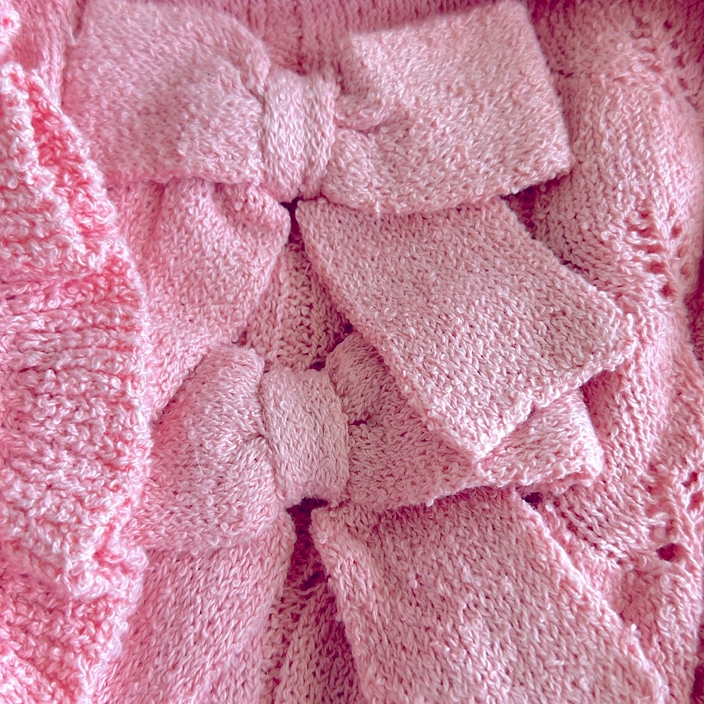 Love Shack Fancy Pink Ruffled Sweater with Bows - Picture 4 of 5